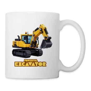 Illustration puissante de jouet excavatrice - Tasse - blanc - Droite