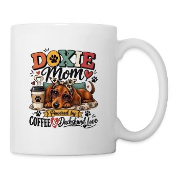 Doxie Mom – Dachshund Mom Coffee & Love Shirt - Coffee/Tea Mug - white - Right