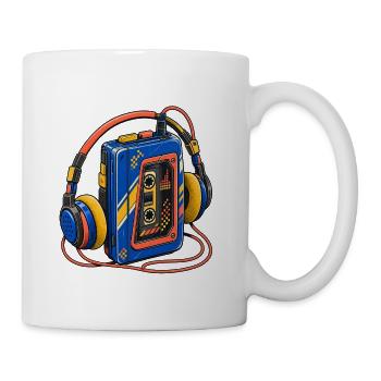 Retro Cassette Boombox Headphones - Coffee/Tea Mug - white - Right