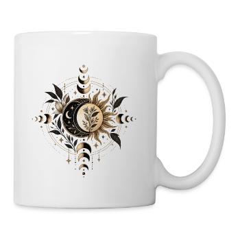 Celestial Moon and Wildflowers Boho Design - Coffee/Tea Mug - white - Right