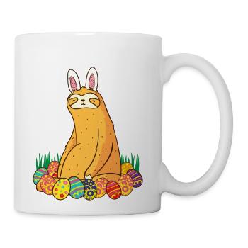 Cute Sloth Easter Funny Bunny Gift - Coffee/Tea Mug - white - Right