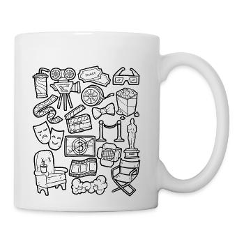 Cinema Doodles Movies Screen Popcorn - Coffee/Tea Mug - white - Right