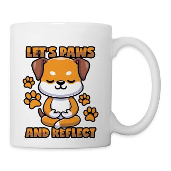 Dog Pause Reflect Meditation - Coffee/Tea Mug - white - Right