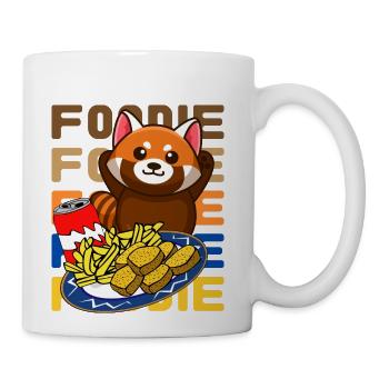 Hungry Foodie Kawaii Red Panda Bear - Coffee/Tea Mug - white - Right