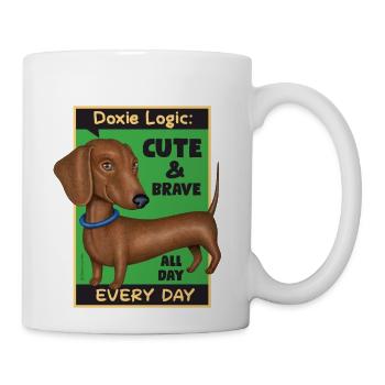 Dachshund Logic - Coffee/Tea Mug - white - Right