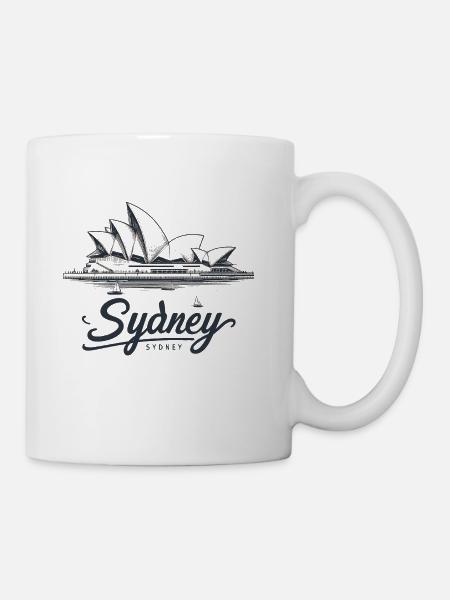 Sydney design black - Coffee/Tea Mug - white