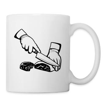 Cutting Meat - Coffee/Tea Mug - white - Right