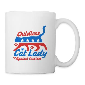 Childless cat Lady 2024 election campaign - Coffee/Tea Mug - white - Right
