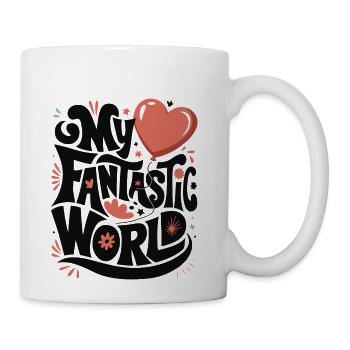 My Fantastic World Heart Tee | Colorful & Dreamy - Coffee/Tea Mug - white - Right