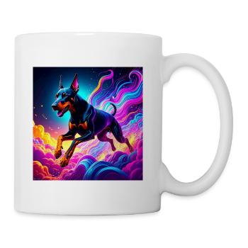 Neon Doberman Illustration - Coffee/Tea Mug - white - Right
