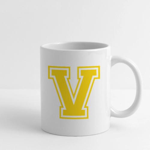 Letter V – Capital Athletic Alphabet Monogram - Coffee/Tea Mug