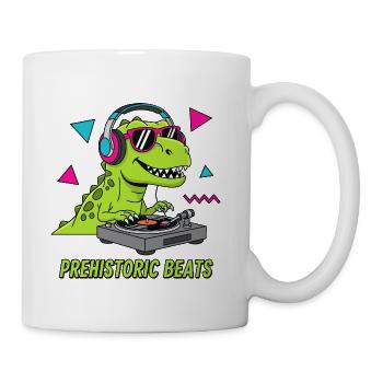 Prehistoric Beats DJ Dino - Coffee/Tea Mug - white - Right