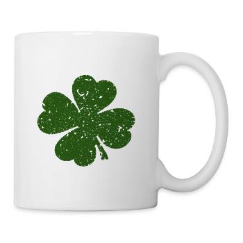 Emerald FourLeaf Clover on Checkerboard - Coffee/Tea Mug - white - Right