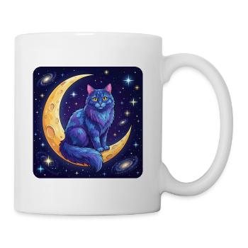 Blue Moon Cat in Space - Coffee/Tea Mug - white - Right