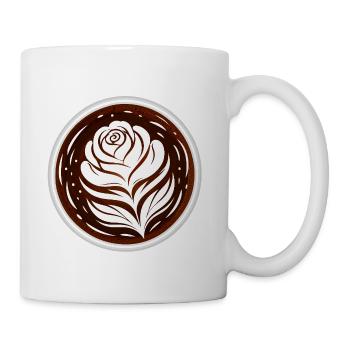Latte Art Rose Cappuccino Design - Coffee/Tea Mug - white - Right