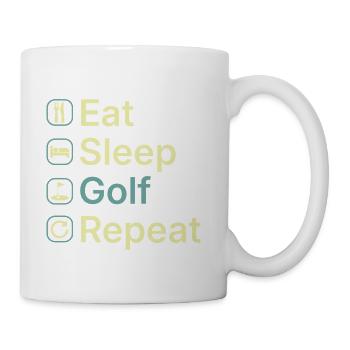 Eat Sleep Golf Repeat Funny Golfer Gift - Coffee/Tea Mug - white - Right