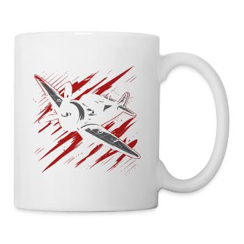 Esquisse de l’avion à hélice - Tasse - blanc - Droite