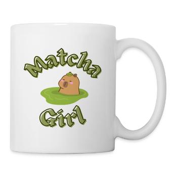Cute Capybara Matcha Girl Aesthetic - Coffee/Tea Mug - white - Right