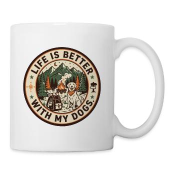 Life Is Better With My Dogs Camping - Coffee/Tea Mug - white - Right