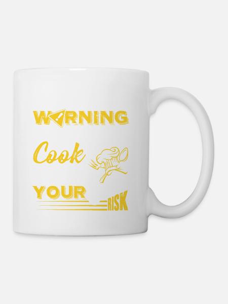 Warning Cook Chef Shirt - Coffee/Tea Mug - white
