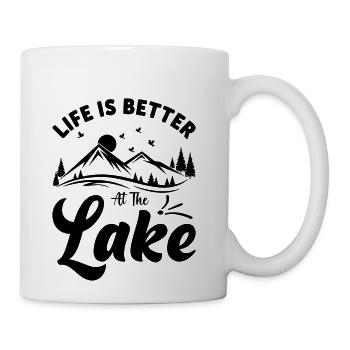 Life Is Better at the Lake, Lake Lovers - Coffee/Tea Mug - white - Right