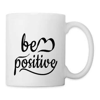 Motivational Quote Be Positive - Coffee/Tea Mug - white - Right