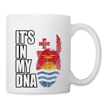 Tongan And Kiribati Mix Heritage DNA Flag - Coffee/Tea Mug - white - Right