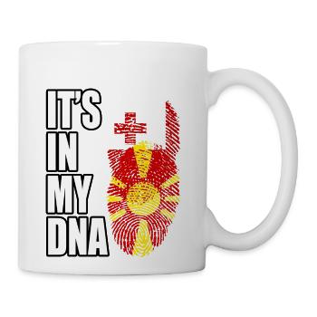 Tongan And Macedonian Mix Heritage DNA Flag - Coffee/Tea Mug - white - Right