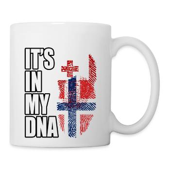 Tongan And Norwegian Mix Heritage DNA Flag - Coffee/Tea Mug - white - Right