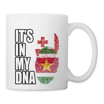 Tongan And Surinamese Mix Heritage DNA Flag - Coffee/Tea Mug - white - Right