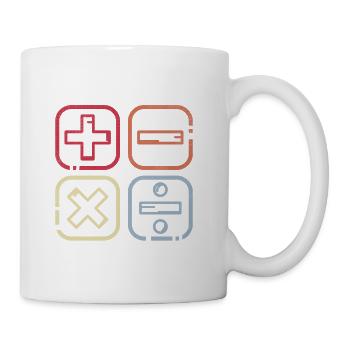 Elementary Math, Plus And Minus, Cool Vintage Math - Coffee/Tea Mug - white - Right