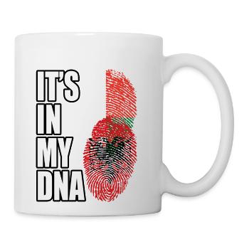Malagasy And Albanian Mix Heritage DNA Flag - Coffee/Tea Mug - white - Right