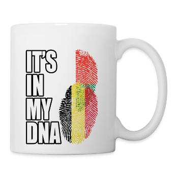 Malagasy And Belgian Mix Heritage DNA Flag - Coffee/Tea Mug - white - Right