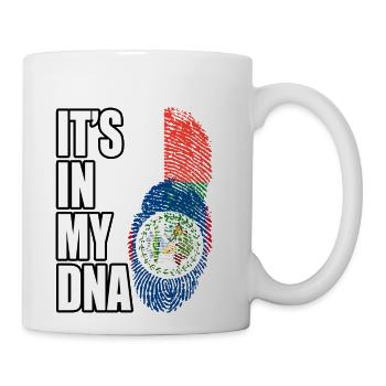 Malagasy And Belizean Mix Heritage DNA Flag - Coffee/Tea Mug - white - Right