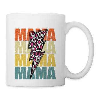 Lightning Bolt Leopard Cheetah Print Multi Color - Coffee/Tea Mug - white - Right