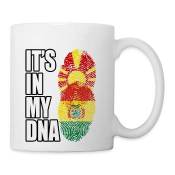 Macedonian And Bolivian Mix Heritage DNA Flag - Coffee/Tea Mug - white - Right