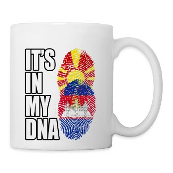 Macedonian And Cambodian Mix Heritage DNA Flag - Coffee/Tea Mug - white - Right