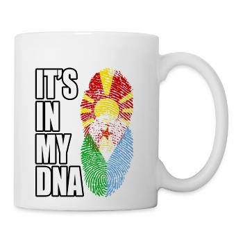 Macedonian And Djiboutian Mix Heritage DNA Flag - Coffee/Tea Mug - white - Right