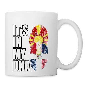 Macedonian And Dominican Mix Heritage DNA Flag - Coffee/Tea Mug - white - Right