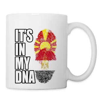 Macedonian And Egyptian Mix Heritage DNA Flag - Coffee/Tea Mug - white - Right