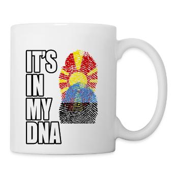 Macedonian And Estonian Mix Heritage DNA Flag - Coffee/Tea Mug - white - Right
