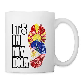 Macedonian And Filipino Mix Heritage DNA Flag - Coffee/Tea Mug - white - Right