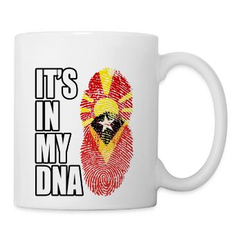 Macedonian And Timorese Mix Heritage DNA Flag - Coffee/Tea Mug - white - Right