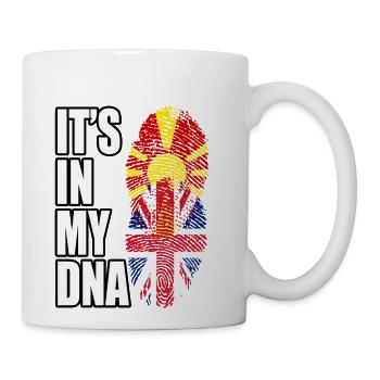 Macedonian And British Mix Heritage DNA Flag - Coffee/Tea Mug - white - Right