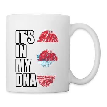 Luxembourgish And Austrian Mix Heritage DNA Flag - Coffee/Tea Mug - white - Right
