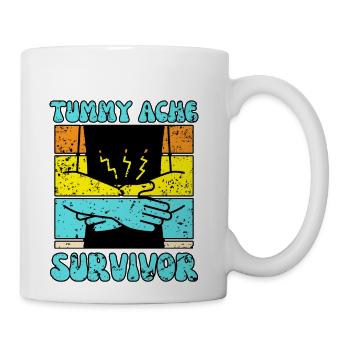tummy ache survivor - Coffee/Tea Mug - white - Right