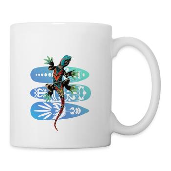Cut gecko colors - Coffee/Tea Mug - white - Right