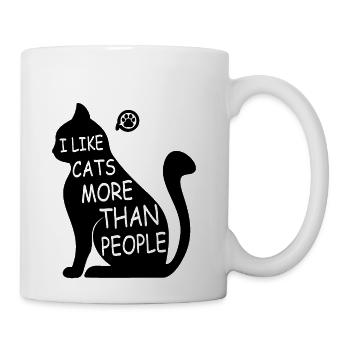 I Like Cats More Than People - Coffee/Tea Mug - white - Right