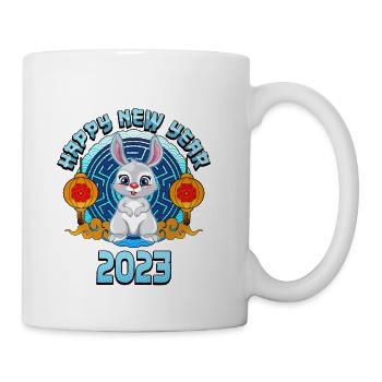 Cute Rabbit Happy Chinese Lunar New Year - Coffee/Tea Mug - white - Right