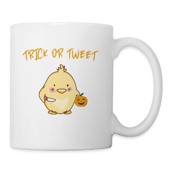 Cute Halloween/Fall Baby Chick (Trick or tweet) - Coffee/Tea Mug - white - Right